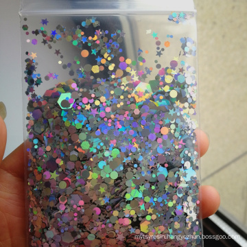 beautiful mixed glitter flakes laser effect for nail art